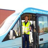 MP Rob Butler with 'Bernie' the bus
