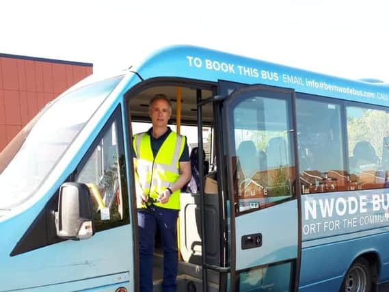 MP Rob Butler with 'Bernie' the bus