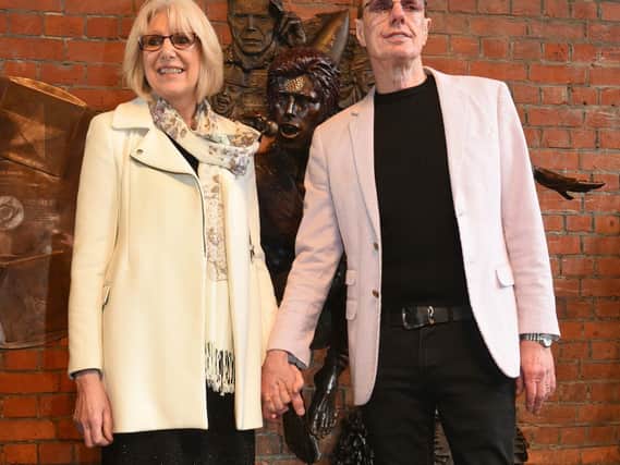 David Stopps at the launch of Aylesbury's David Bowie statue