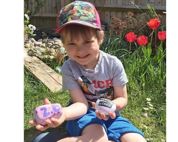 EmmettOFarrell with some of his painted rocks