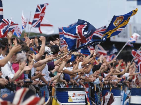 Fans at the height of Mansell-Mania in 1992