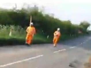 HS2 workers seen walking outside of site boundaries on 4 May