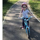 Penelope rode 2.6 km for charity