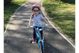 Penelope rode 2.6 km for charity