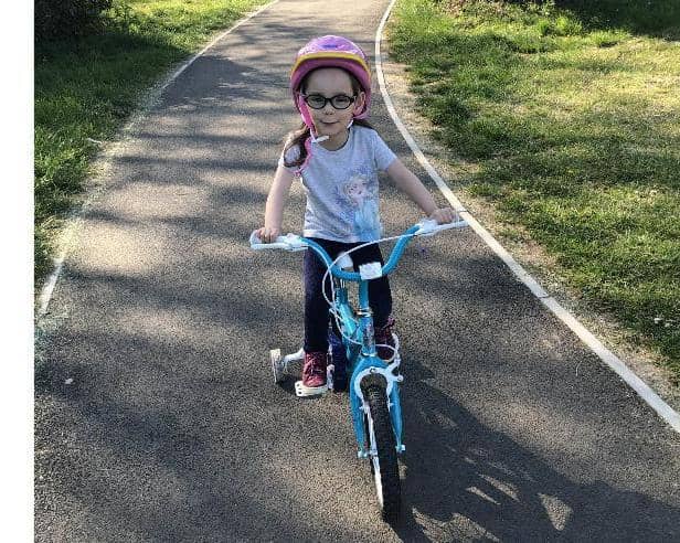 Penelope rode 2.6 km for charity