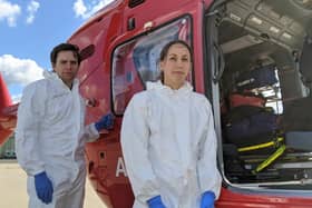 Kurtis Poole (Senior Critical Care Paramedic and Clinical Liaison Officer) and Hannah Hirst (Critical Care Paramedic)