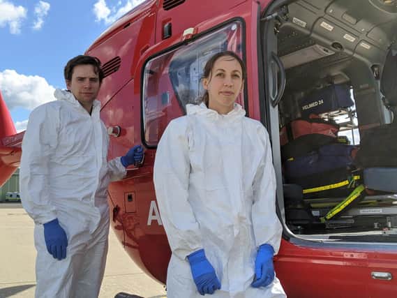 Kurtis Poole (Senior Critical Care Paramedic and Clinical Liaison Officer) and Hannah Hirst (Critical Care Paramedic)