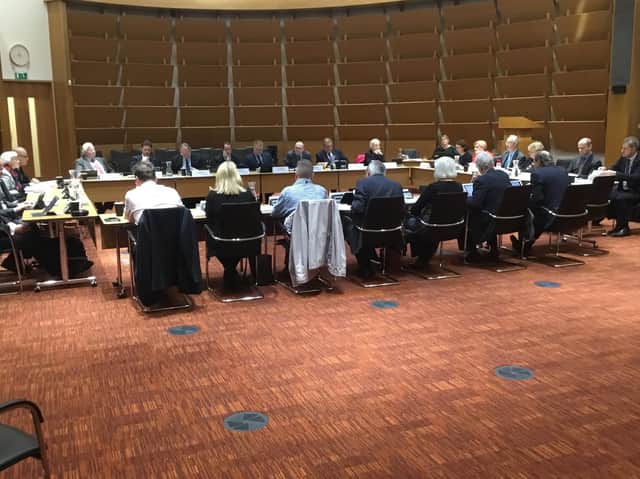 A historic photograph of the Buckinghamshire Council cabinet before the Covid-19 outbreak