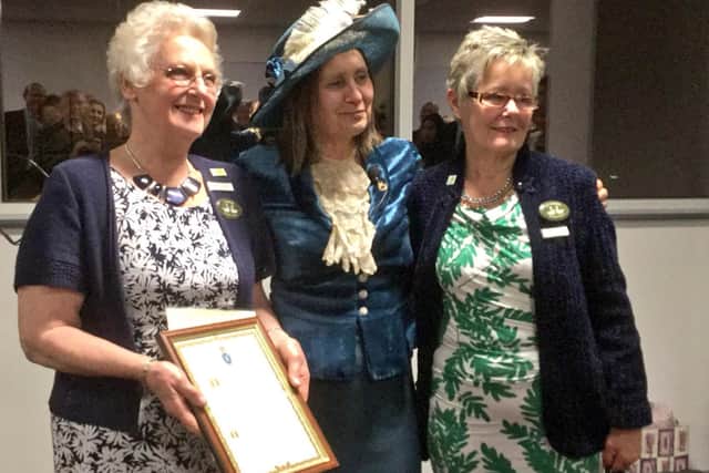 Jenny Street, then-chair of the Bucks Federation of the WI accepts a citation from the High Sheriff of Buckinghamshire in 2016