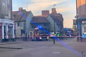 Aylesbury High Street cordoned off this evening