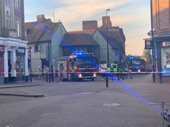 Aylesbury High Street cordoned off this evening