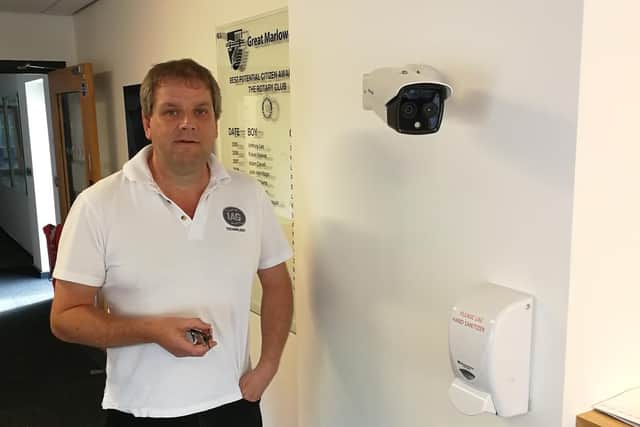 IAG Operations Director Gary Wade with the camera installed at Gt Marlow School