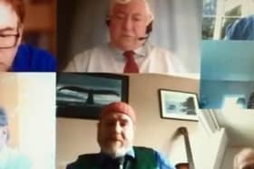 A screen shot from the cabinet meeting Warren Whyte (top left)