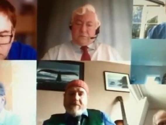 A screen shot from the cabinet meeting Warren Whyte (top left)