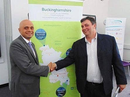 Sajid Javid and Alex Pratt from Buckinghamshire Business First last year