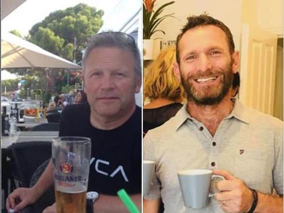 Andy Coles (pictured left), aged 56, and Damien Natale (pictured right), aged 52, sadly died at the scene