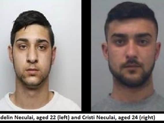 Cristi Neculai was arrested on 23 March and Adelin Neculai on 24 April.