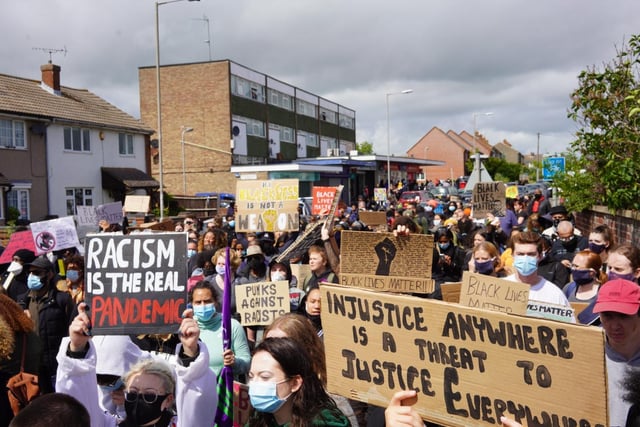 Many protestors shrugged off the fear of contracting coronavirus, one saying: "Ending racism is much more important than getting Coronavirus.