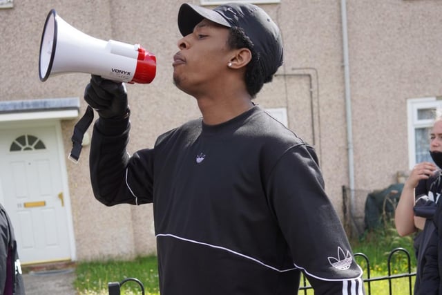 Chants of "Say his name - George Floyd" were heard throughout the day