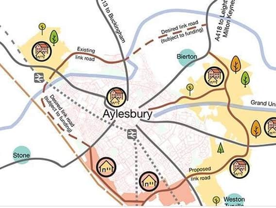 Map of the Aylesbury Garden Town plan