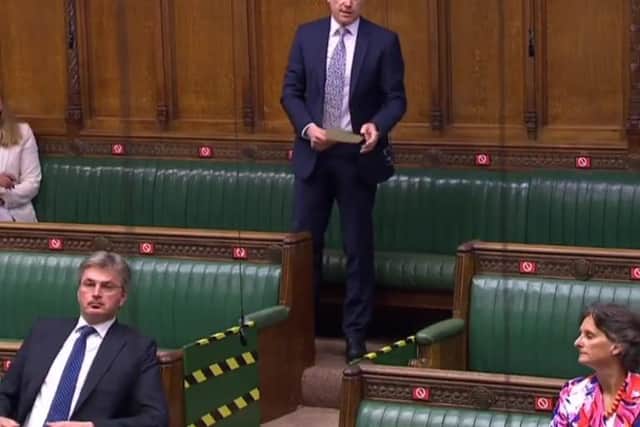 Rob Butler, MP for Aylesbury at today's PMQs