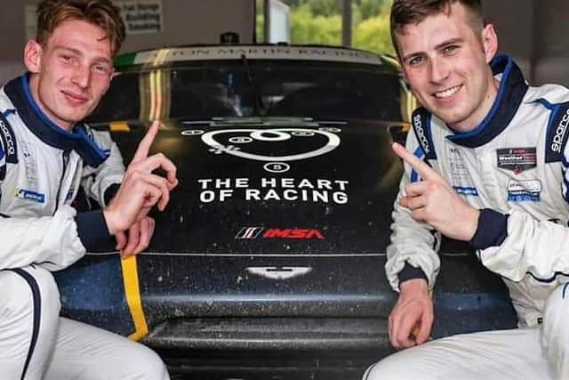 Ross Gunn (right) and Roman De Angelis secured the 2021 IMSA WeatherTech Sprint Cup championship title in the United States last weekend.