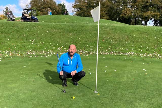 Julien Lucas won on 44 points, took nearest the pin with this shot at Hazlemere's fifth and the team award