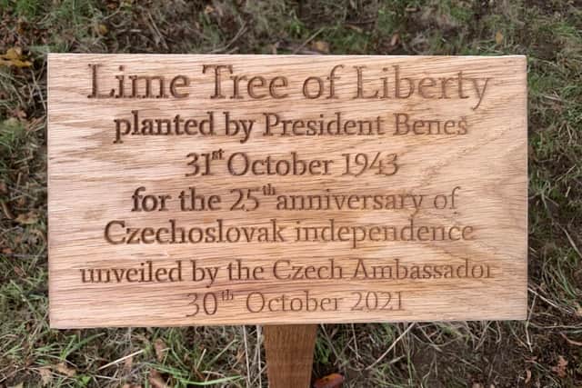 A plaque commemorating The Tree of Liberty was unveiled on Saturday