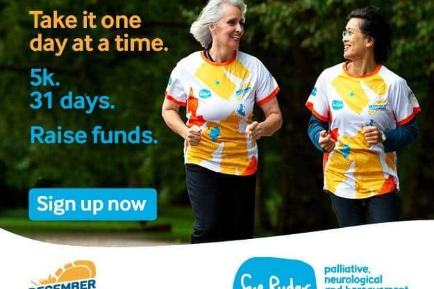 Run, walk or jog alone, with friends, family or your furry companion to keep fit and raise funds for Sue Ryder