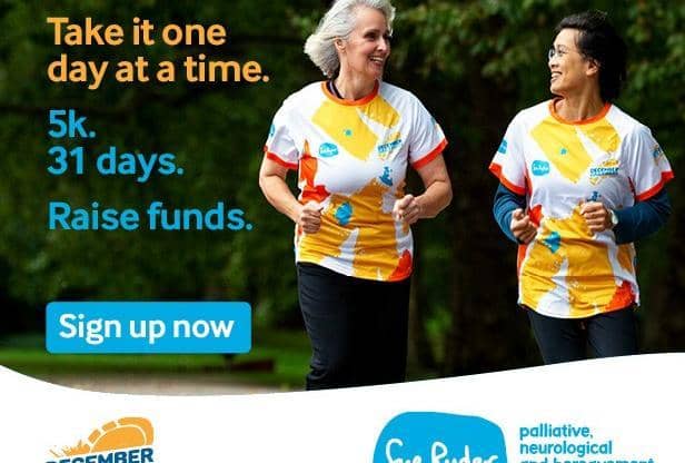 Run, walk or jog alone, with friends, family or your furry companion to keep fit and raise funds for Sue Ryder