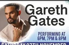 Former Dancing on Ice start Gareth Gates is performing live this weekend (27/11)