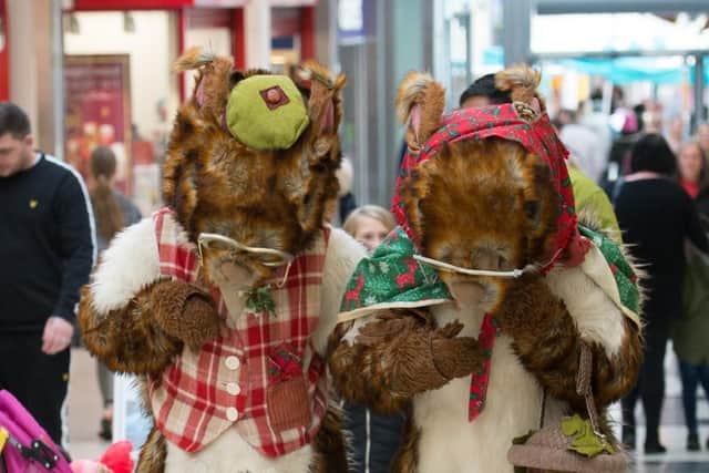 Meet Christmas Nutkins two charming giant squirrels who are nuts about the festive season at the storytelling sessions at Friars Square in Aylesbury
