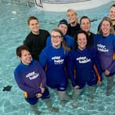 Tamsin Brewis, front right, and her swim teachers