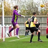 Goalmouth action between Aylesbury United and Didcot  (PICTURE BY MIKE SNELL)