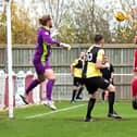 Goalmouth action between Aylesbury United and Didcot  (PICTURE BY MIKE SNELL)