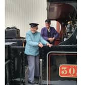 Helen Steele, aged 94, visits the driver's cab