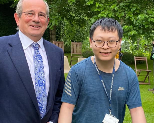 Zikang Li with Prof James Tooley at the University of Buckingham