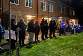 Lace Hill residents with members of the choir and the Winslow Concert Band