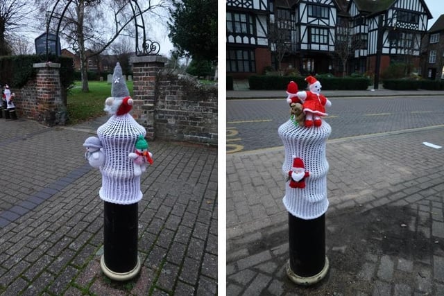 Yarnbomb bollards