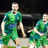 Jordan Jenkins celebrates scoring for Aylesbury United to draw with leaders Bedford Town earlier this month and Ducks will be hoping to make it a happy new year when they play Berkhamsted on Saturday  Picture by Mike Snell