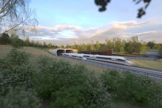 Artist's impression of the green tunnel at Greatworth