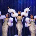 Dreamgirls stars Nicole Raquel Dennis as Effie White, Milton Keynes actress Natalie Kassanga as Deena Jones and Paige Peddie as Lorrell Robinson