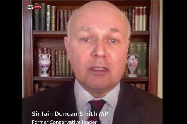 Iain Duncan Smith speaking on Sky News