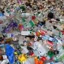 Waste at a recycling plant