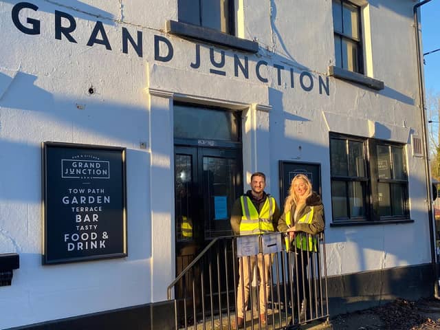 Joycelyn Neve, MD of the Seafood Pub division of The Oakman Group, and Eamonn Borg-Neal visiting the Grand Junction Arms in Bulbourne which will re-open in March