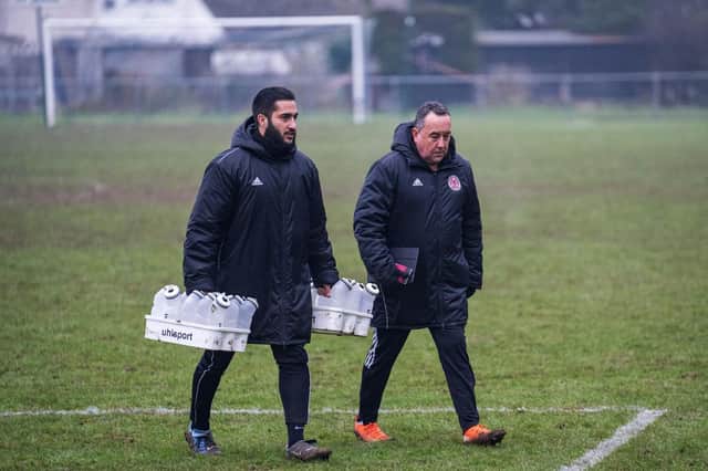 Risborough Rangers Manager Mark Eaton (right) and assistant manager player Alex Sethi (by Charlie Carter)