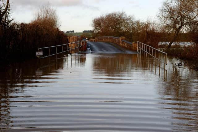 Road closed due to flooding in Padbury in 2019