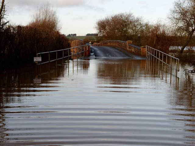 Road closed due to flooding in Padbury in 2019
