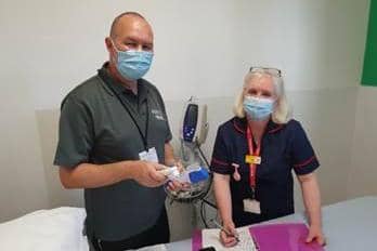 Mark Ferris starts his new career working alongside Rose Kennedy, matron for inpatients at Amersham Hospital
