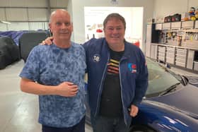 Martin at his studio with Mike Brewer from Wheeler Dealers